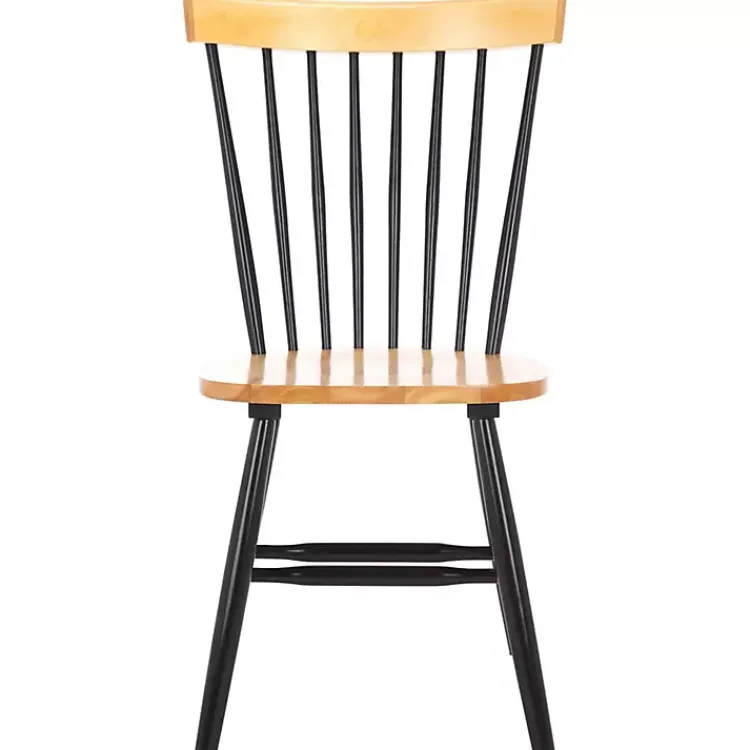 Kirklands Home Two-Tone Parker Spindle Dining Chairs, Set of 2 Black Discount