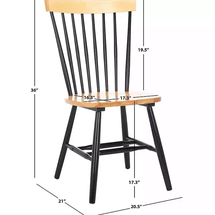 Kirklands Home Two-Tone Parker Spindle Dining Chairs, Set of 2 Black Discount