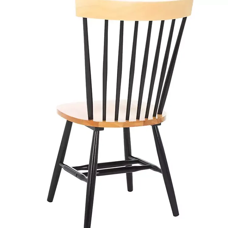 Kirklands Home Two-Tone Parker Spindle Dining Chairs, Set of 2 Black Discount