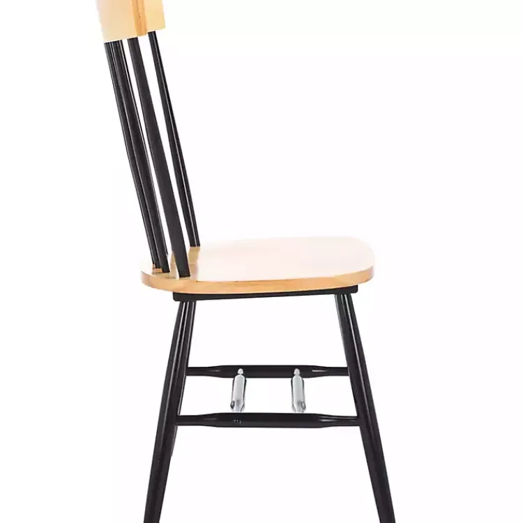 Kirklands Home Two-Tone Parker Spindle Dining Chairs, Set of 2 Black Discount