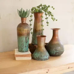 Vases>Kirklands Home Two-Toned Copper Vases, Set of 4