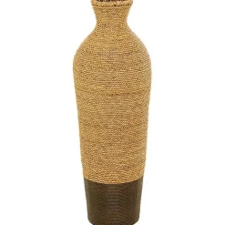 Vases>Kirklands Home Two-Toned Natural Seagrass Floor Vase, 33 in.