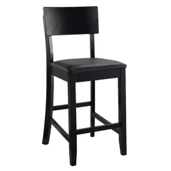Kirklands Home Tyler Vinyl Seat Counter Stool Black New