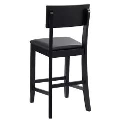 Kirklands Home Tyler Vinyl Seat Counter Stool Black New