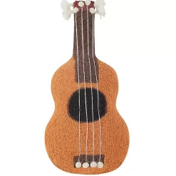 Pillows>Kirklands Home Ukulele Shaped Hooked Wool Pillow Brown