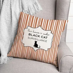 Halloween>Kirklands Home Under Black Cat Surveillance Pillow