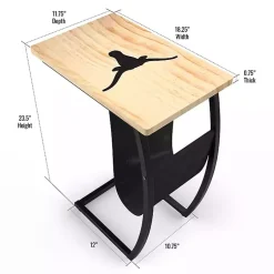 Kirklands Home University of Texas Wood C-Table Tan