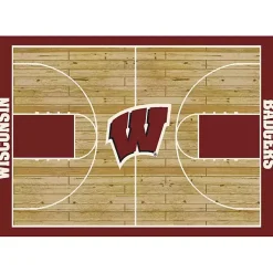 Kirklands Home University of Wisconsin Courtside Area Rug, 4x6 New