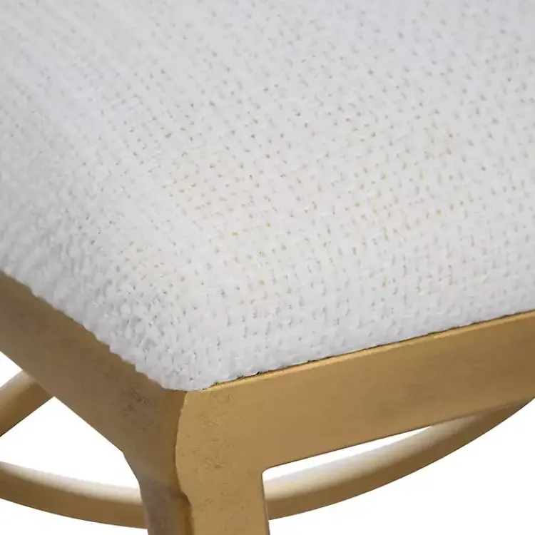 Kirklands Home Upholstered Gold Metal Arched Frame Bench White Discount