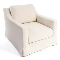 Kirklands Home Upholstered Weekend Swivel Accent Chair Ivory Hot