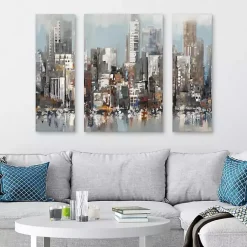 Kirklands Home Urban Focus A, B, & C Canvas Art Prints, Set of 3 Gray Best