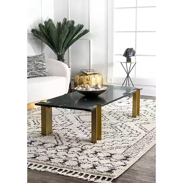 Kirklands Home Vailiki Moroccan Tribal Tassel Area Rug, 5x7 Sale