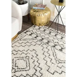 Kirklands Home Vailiki Moroccan Tribal Tassel Area Rug, 5x7 Sale