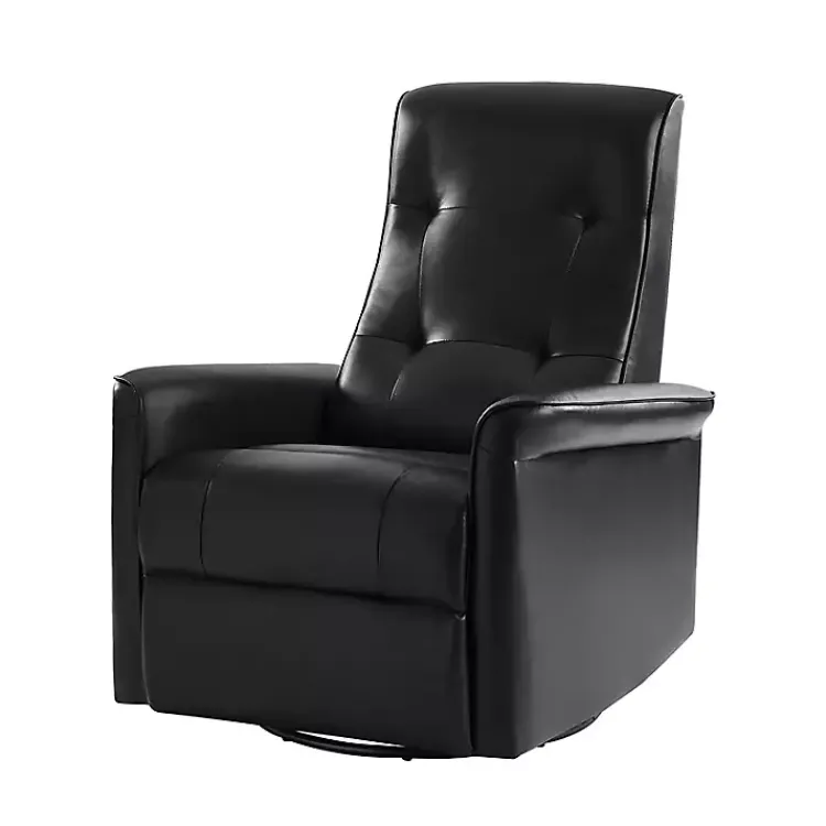 Kirklands Home Val Faux Leather Swivel Power Recliner Black Sale