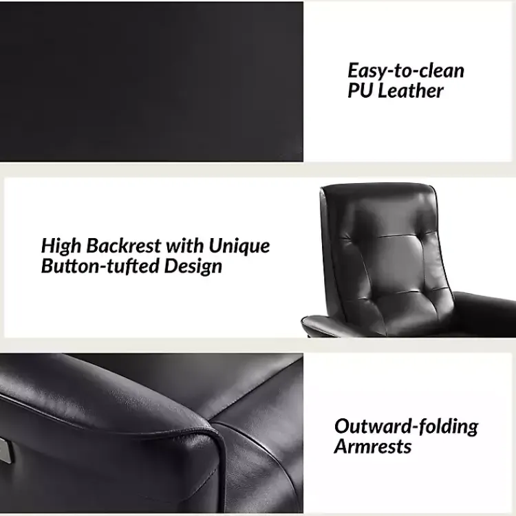 Kirklands Home Val Faux Leather Swivel Power Recliner Black Sale