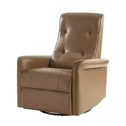 Kirklands Home Val Faux Leather Swivel Power Recliner Brown Hot