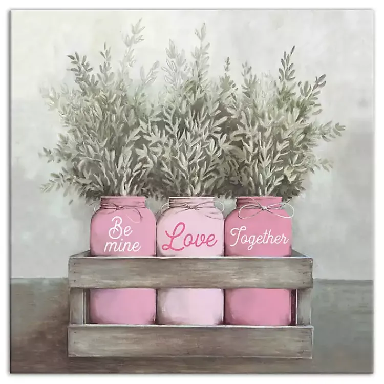 Valentines Day Decorations>Kirklands Home Valentine's Day Mason Jar Canvas Art Print