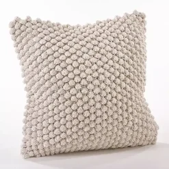 Pillows>Kirklands Home Vanilla Crochet Pom Pom Cotton Throw Pillow Ivory
