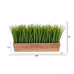 Arrangements & Greenery>Kirklands Home Vanilla Grass in Rustic Wood Planter