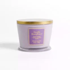 Candles>Kirklands Home Vanilla Moonflower 14 oz. 3-Wick Candle Purple