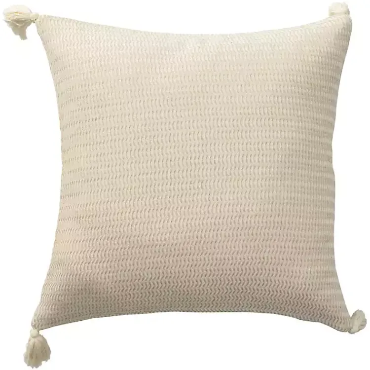 Pillows>Kirklands Home Vanilla Trapeze Organic Cotton Throw Pillow Ivory