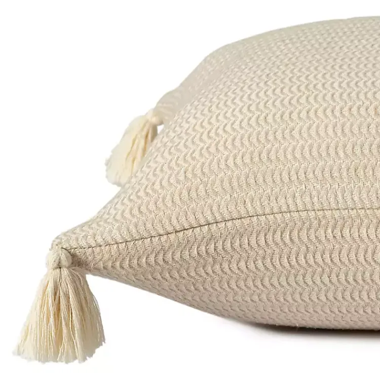 Pillows>Kirklands Home Vanilla Trapeze Organic Cotton Throw Pillow Ivory