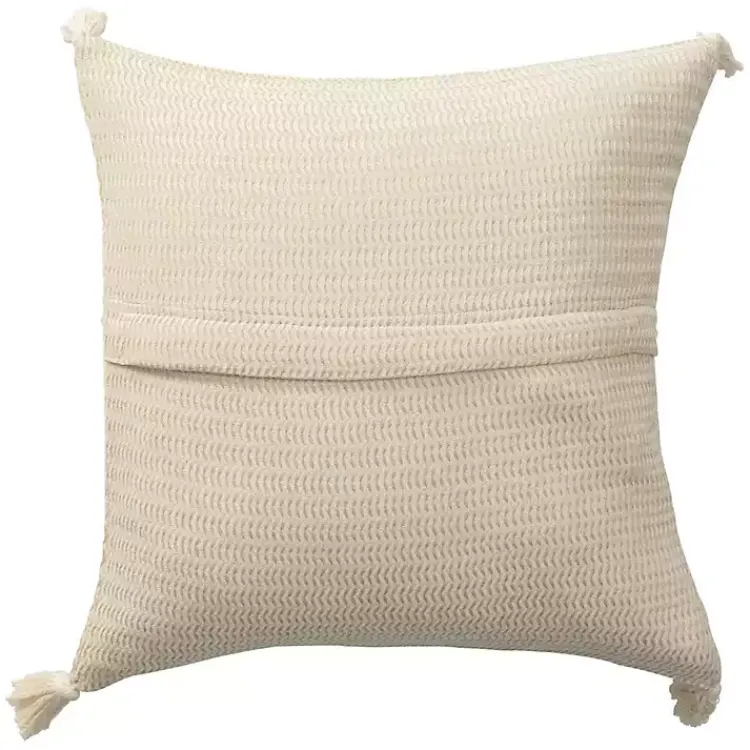Pillows>Kirklands Home Vanilla Trapeze Organic Cotton Throw Pillow Ivory