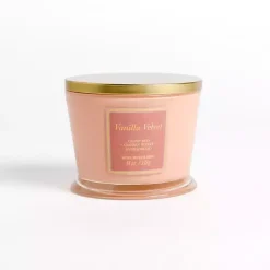 Candles>Kirklands Home Vanilla Velvet 14 oz. 3-Wick Candle Pink