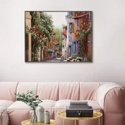 Kirklands Home Vecchia Cagnes Framed Giclee Canvas Art Print Brown Clearance