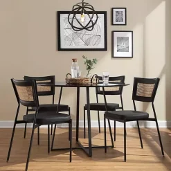 Kirklands Home Vegan Leather and Rattan Dining Chairs, Set of 2 Online