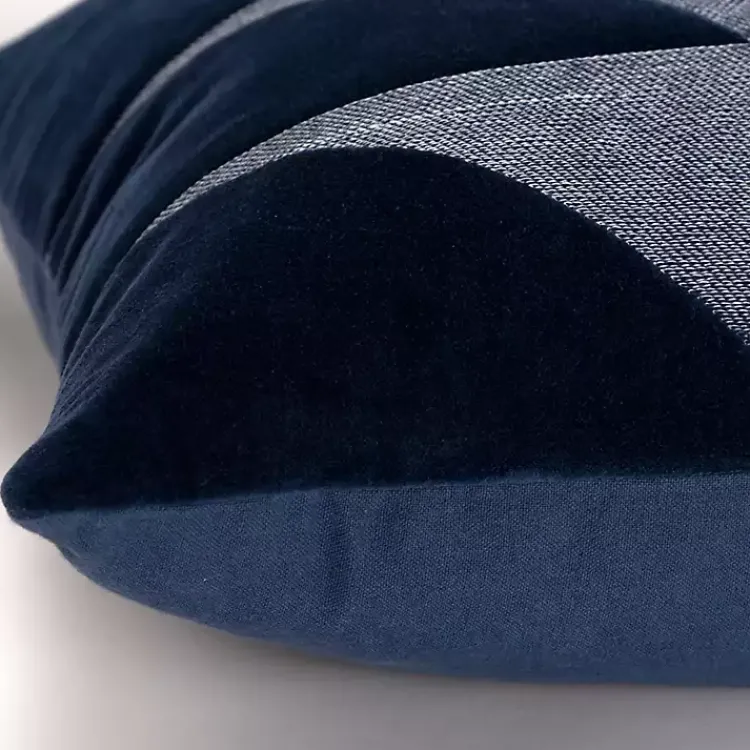 Pillows>Kirklands Home Velvet Navy Monochrome Shapes Throw Pillow Blue