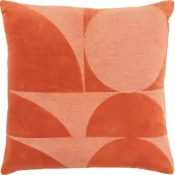 Pillows>Kirklands Home Velvet Monochrome Shapes Throw Pillow Orange