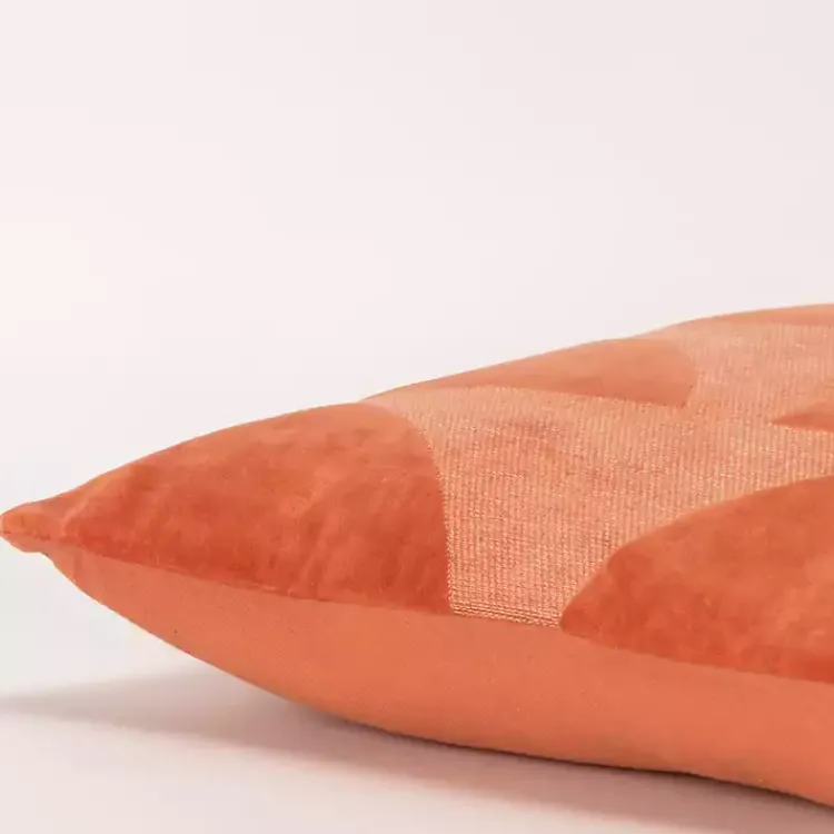 Pillows>Kirklands Home Velvet Monochrome Shapes Throw Pillow Orange