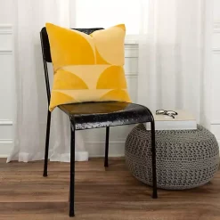 Pillows>Kirklands Home Velvet Monochrome Shapes Throw Pillow Yellow