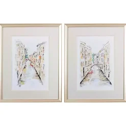 Kirklands Home Venice Memories Framed Art Prints, Set of 2 White Hot