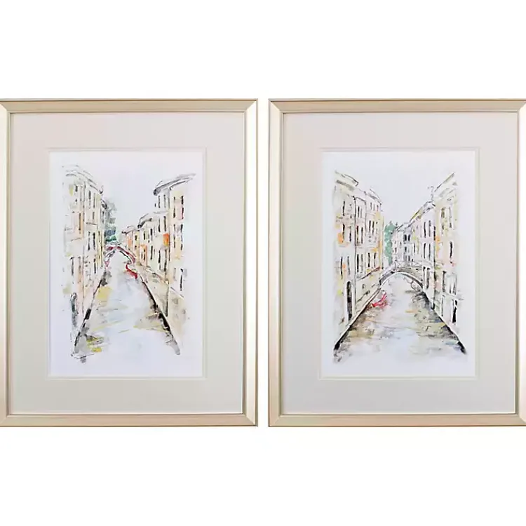 Kirklands Home Venice Memories Framed Art Prints, Set of 2 White Hot