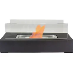 Kirklands Home Ventless Tabletop Fireplace on Black Base New