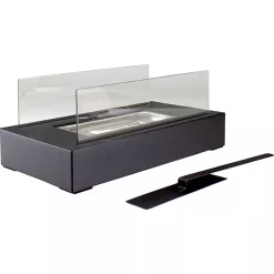 Kirklands Home Ventless Tabletop Fireplace on Black Base New