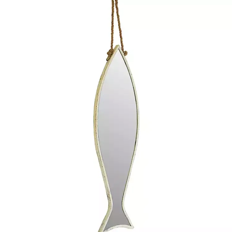 Kirklands Home Vertical Fish Mirror with Rope Hanger Hot