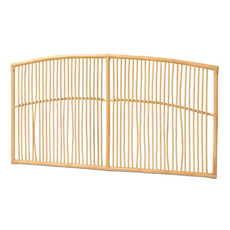Kirklands Home Vertical Weave Rat Queen Headboard Tan