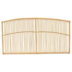 Kirklands Home Vertical Weave Rat Queen Headboard Tan