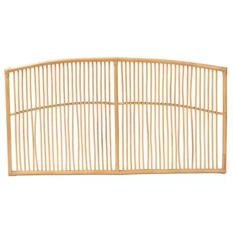 Kirklands Home Vertical Weave Rat Queen Headboard Tan