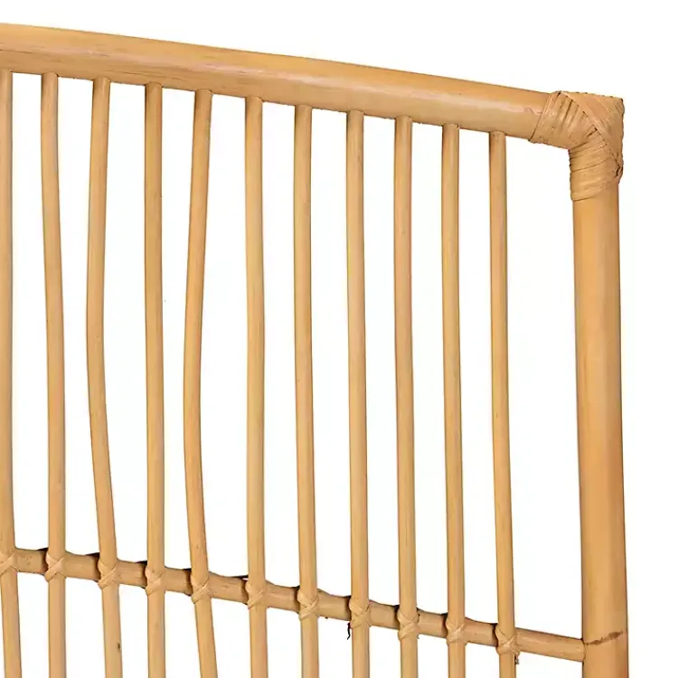 Kirklands Home Vertical Weave Rat Queen Headboard Tan