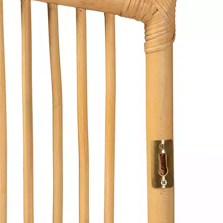 Kirklands Home Vertical Weave Rat Queen Headboard Tan