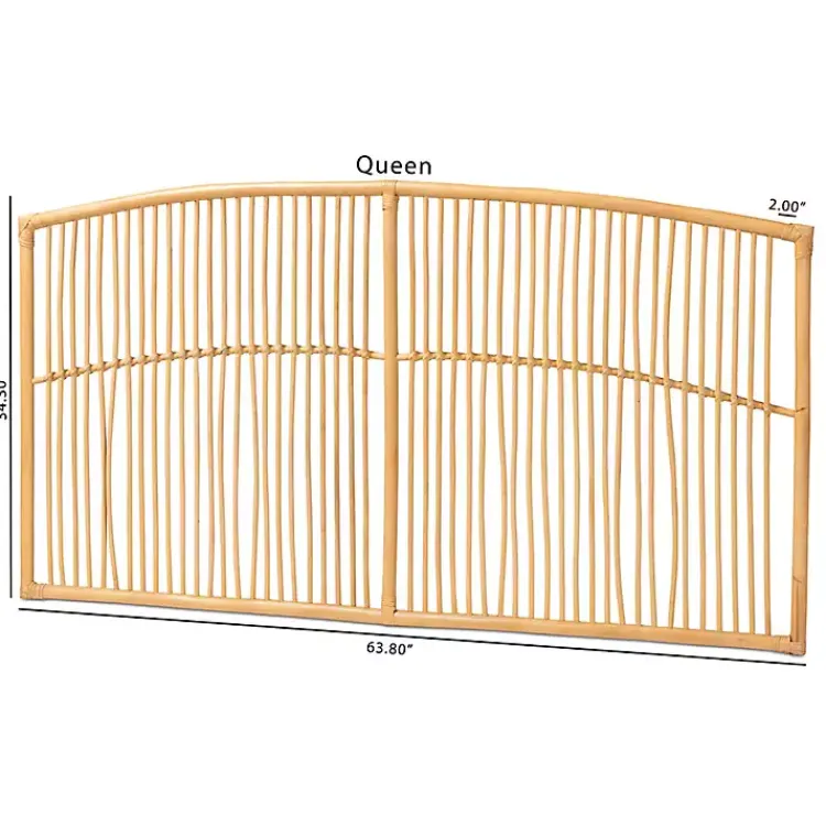 Kirklands Home Vertical Weave Rat Queen Headboard Tan
