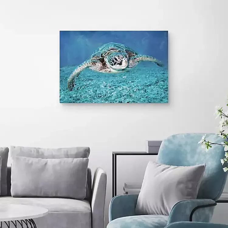 Kirklands Home Vibrant Sea Turtle Canvas Art Print Best