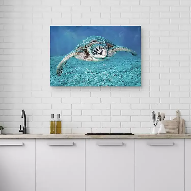 Kirklands Home Vibrant Sea Turtle Canvas Art Print Best