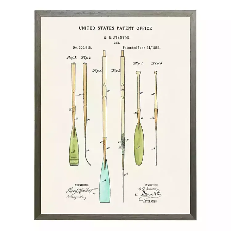Kirklands Home Vintage Boat Oars Patent Framed Art Print