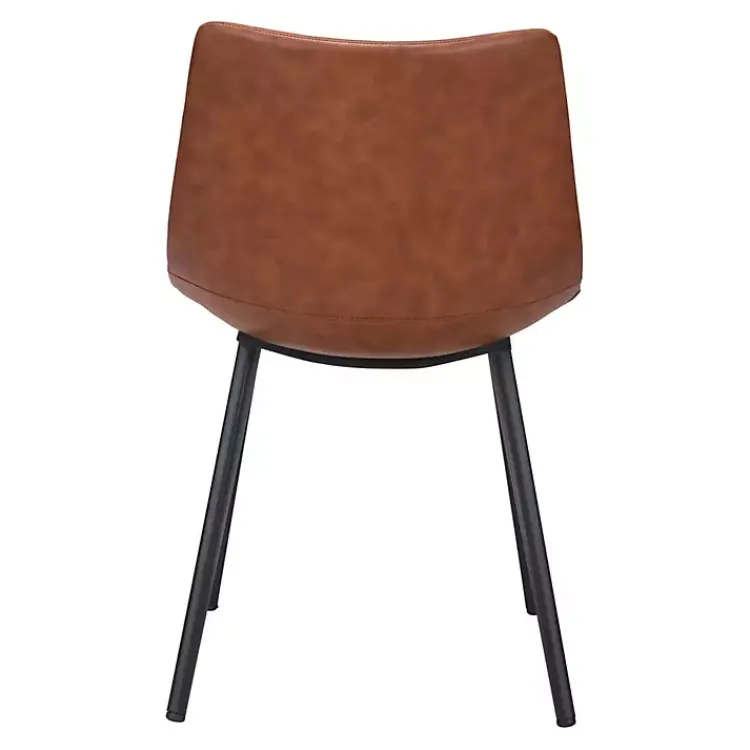 Kirklands Home Vintage Faux Leather Dining Chairs, Set of 2 Brown Sale