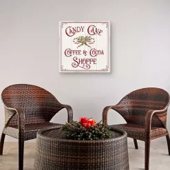 Christmas Art & Wall Decor>Kirklands Home Vintage Candy Cane Christmas Canvas Wall Plaque